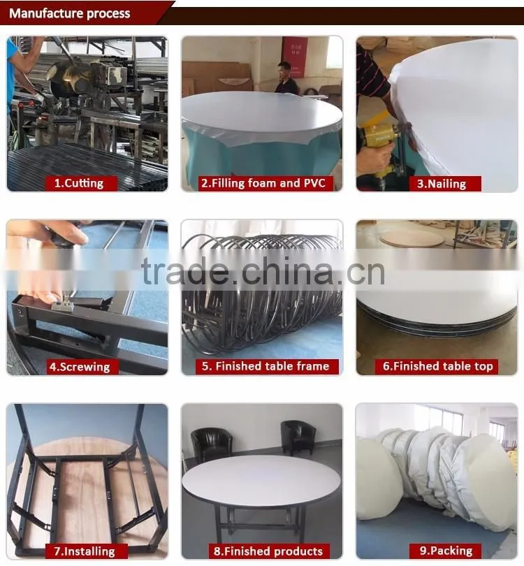 Durable Round Wooden Banquet Folding Tables For Sale