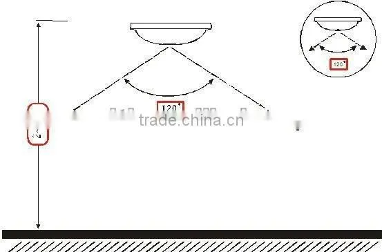 CE RoHS LVD Ceiling PIR Motion Sensor Lamp E27
