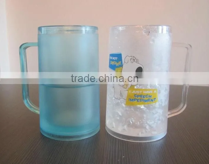 Bar accessories plastic double wall ice cups for beer