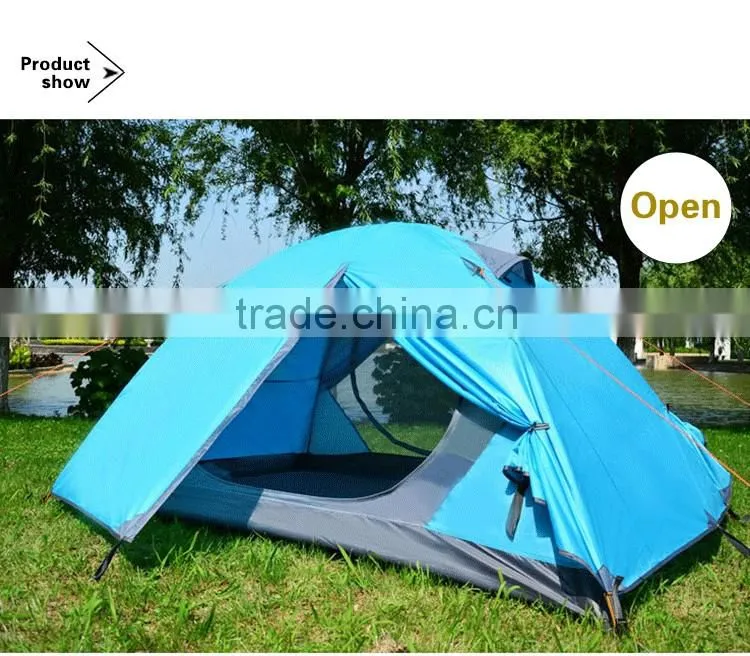 Waterproof Double Layer 2, 3, 4 Person 3 Season Aluminum Rod Double Skylight Outdoor Camping Tent