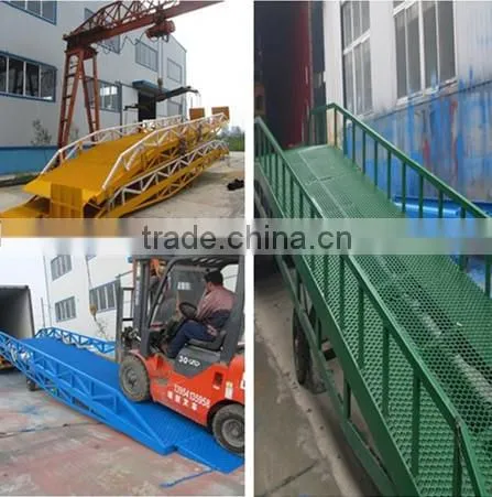 Container using loading lift table mobile hydraulic yard ramp
