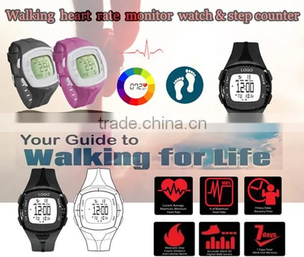 All-in-one Heart Rate Monitor Watch with Chest Strap Calorie Counter Digital Watch with Pedometer Stopwatch, HRM DHP-828