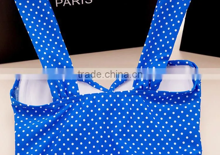 porka dot print 2016 fashion pretty one piece swimsuit lady bathing suit