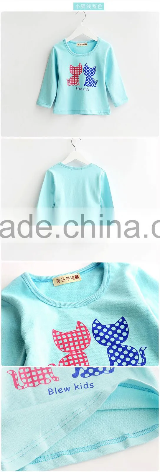 2015 infant toddler clothing kids t-shirt cute pattern printing long sleeve girls outfit tops tshirts