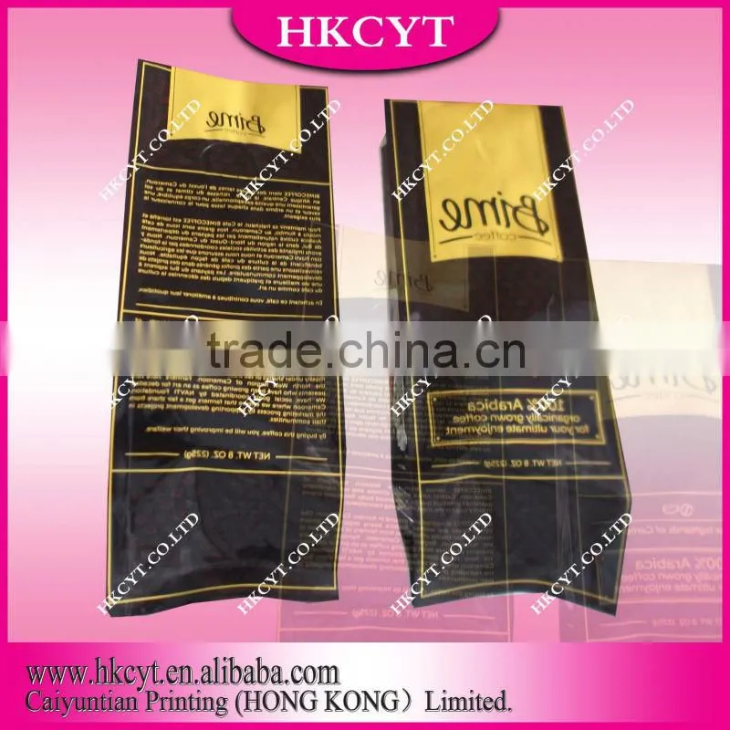 Mylar foil coffee packaging bag with valve