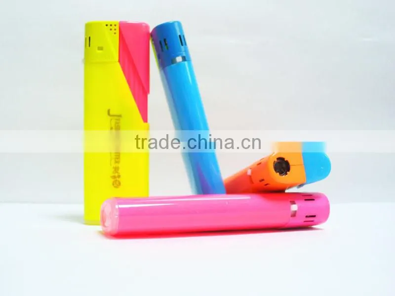 five solid color custom logo print plastic refillable electric wind proof cigar lighter