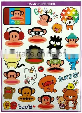 Cartoon kids stickers hot sale new fashional desgin