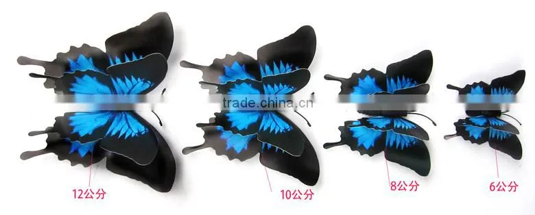 Alforever 12 pcs per bag Double-deck 3D pvc butterflies wall decals
