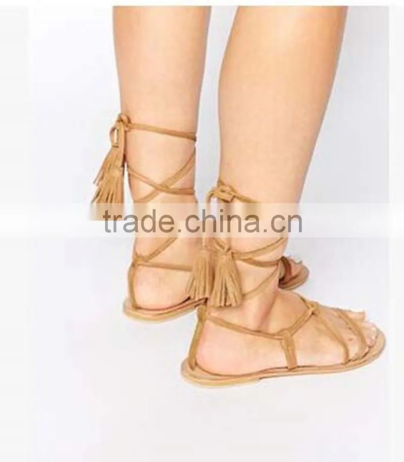 Italy Leather Shoes Women Fancy Flat Lady Simlpe Sandal Strap