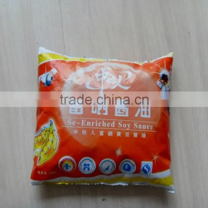 2016 PE/PVA/PE vinegar packaging pouch black and white film