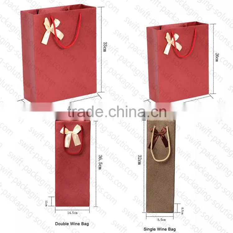 2015 hot sale Recycled Brown/white/Red Grocery Kraft Paper Bag