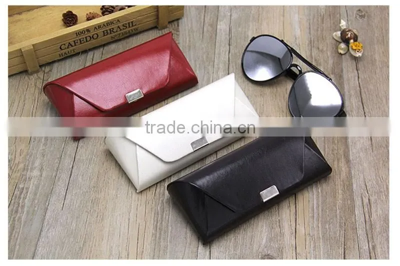 High grade Korea cute soft leather eyeglass case for myopia glasses