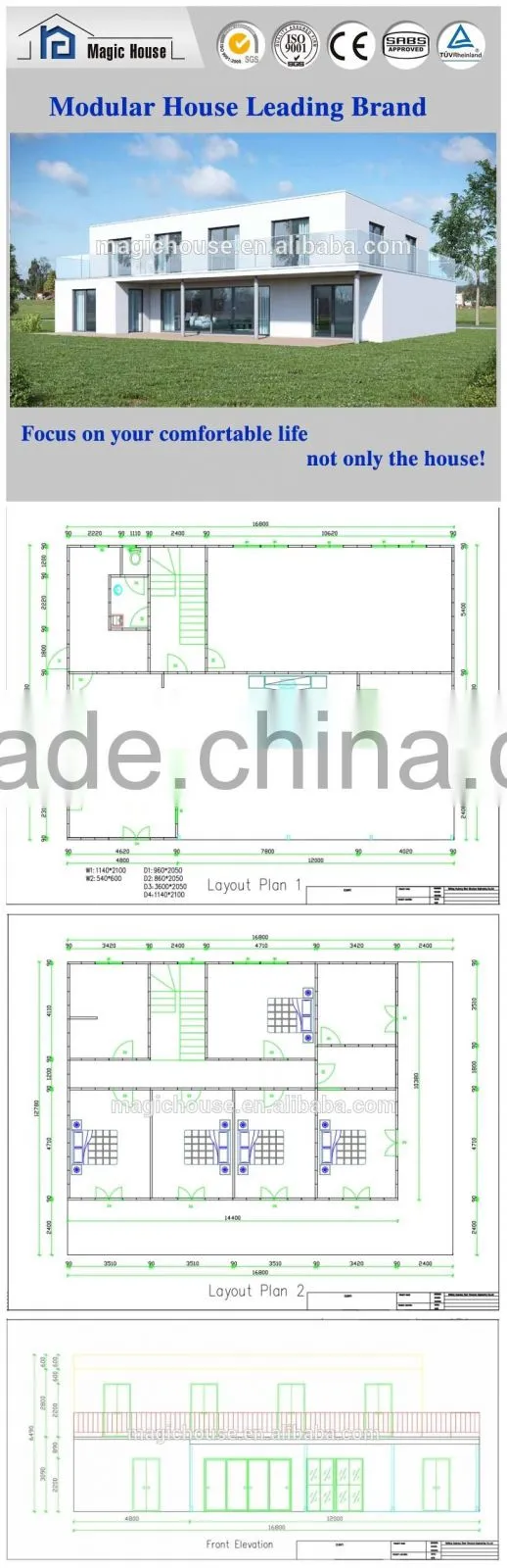 100m2 house finished in one day! new technology verified by ISO, TUV,SABS fast assembling prefab house plans with photos