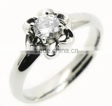 High Quality Lowest Price stainless steel casting rings with one big CZ stone