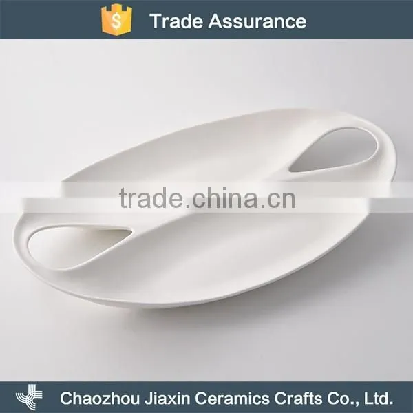 Latest modern ceramic white modern snack dish
