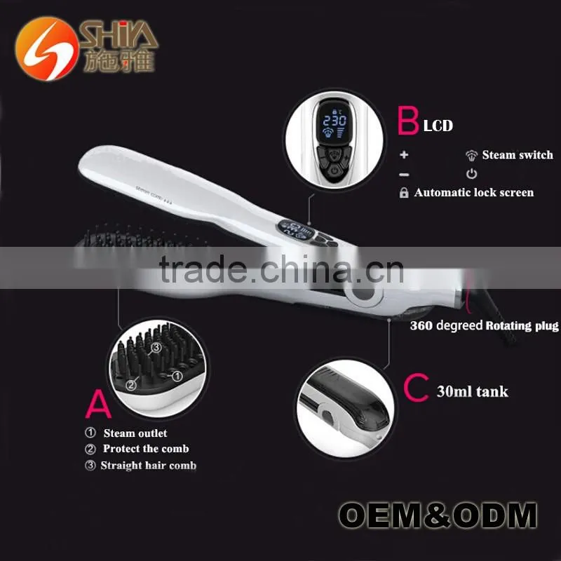 2016 Teleshop Hair Styler Straightener Flat Iron Fast Straightening With Steamer Pod Brush As Seen As On Tv Salon Steam Youtube