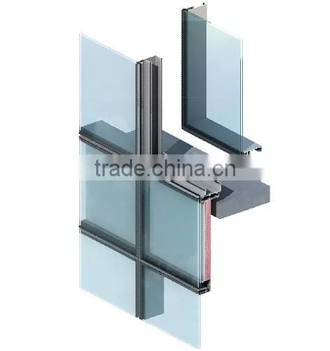 Invisible Aluminum frame glass Unitized curtain wall