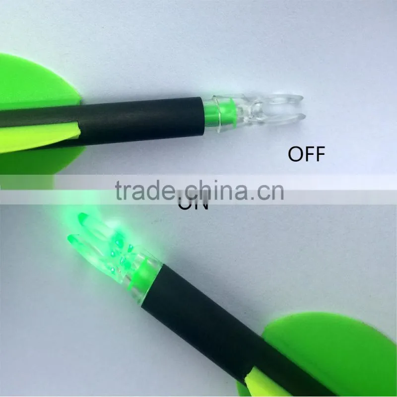 LED Lighted Arrow Nock 6.2-6.3mm Bowstring Activated on-off switch
