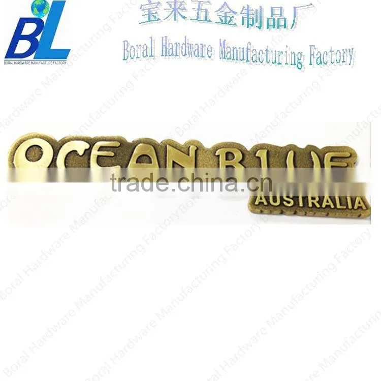 Custom enameled brass oval name plate for handbags
