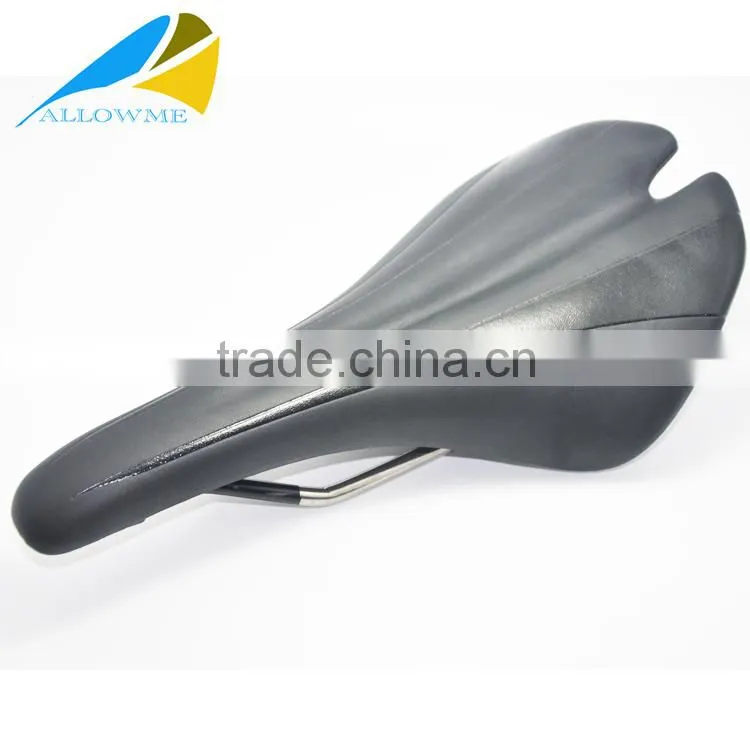Titanium rail gel design Ventilation cow leather bicycle saddle