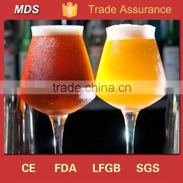 Crafted aqua blue stem customized beer glass cup