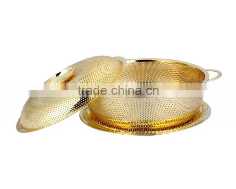 2015 stackable stainless steel woven fruit basket with lid