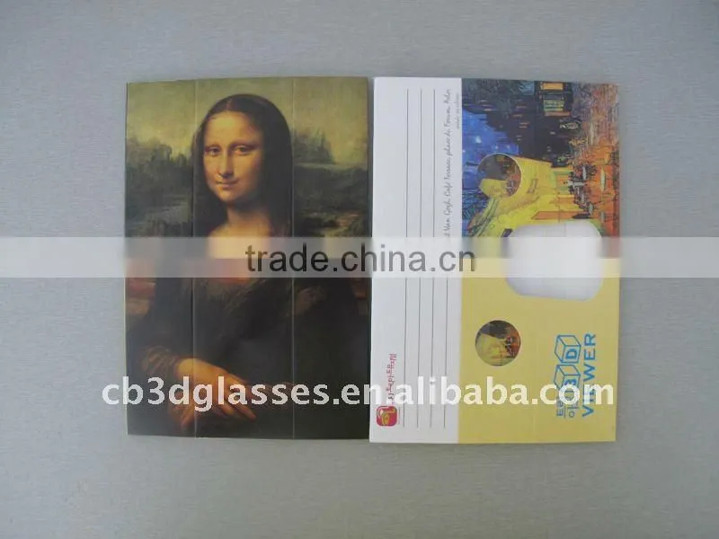 hotsales paper amazing 3d cards of Mona Lisa