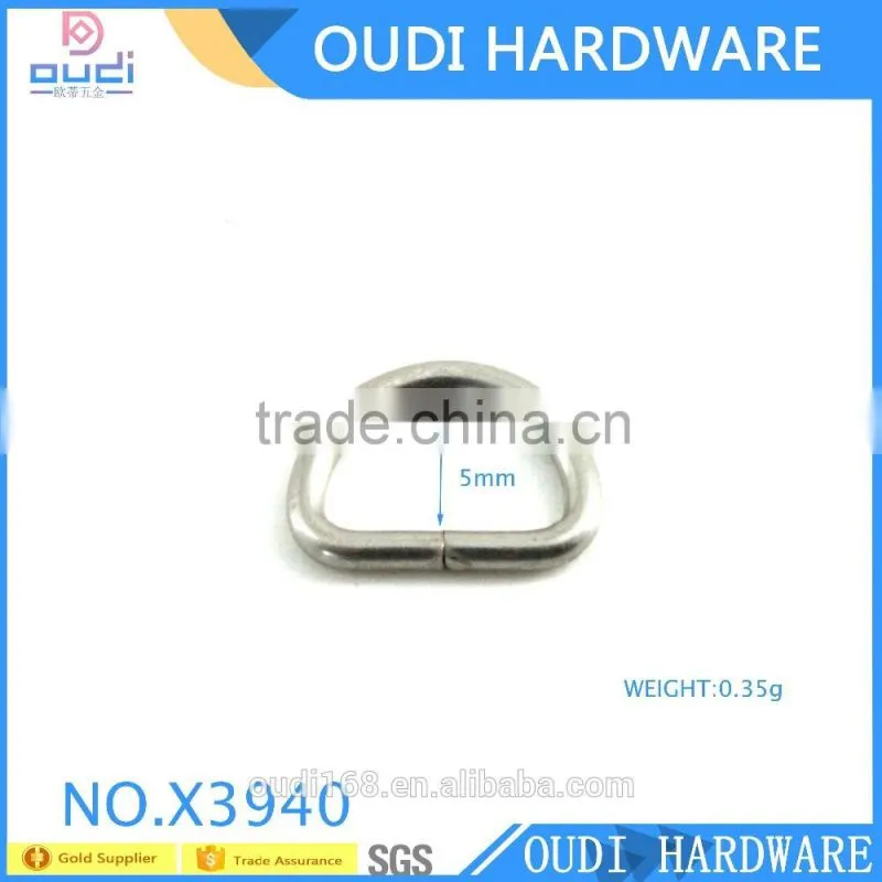 Mini Size Iron Material D Ring For Handbag Zipper Slider