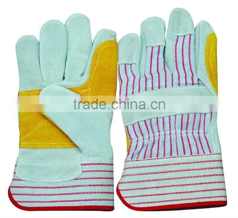 factory-outlet different grades 10.5 inch reinforced palm cow split leather hand gloves