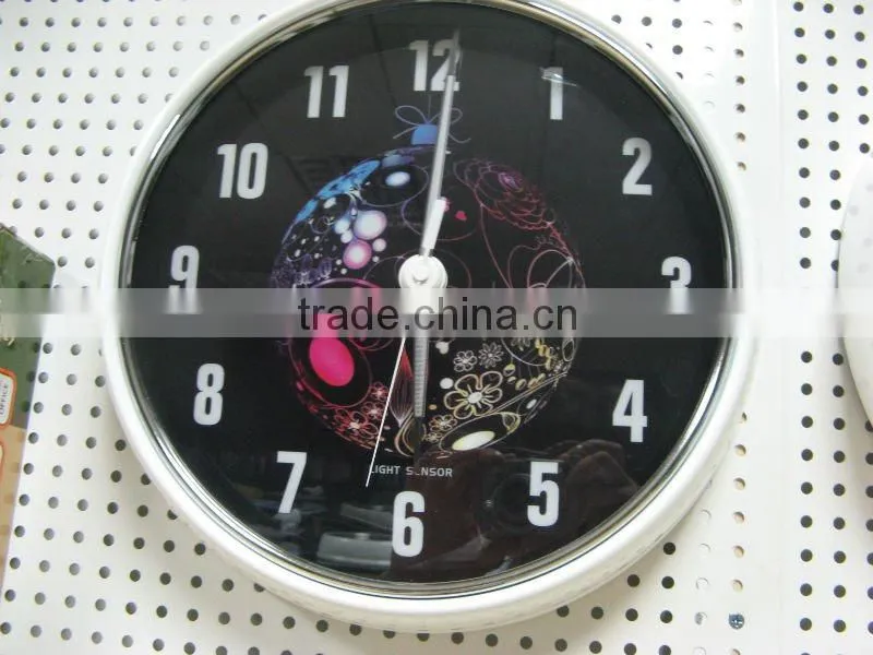 12" Smart light silence metal wall clock