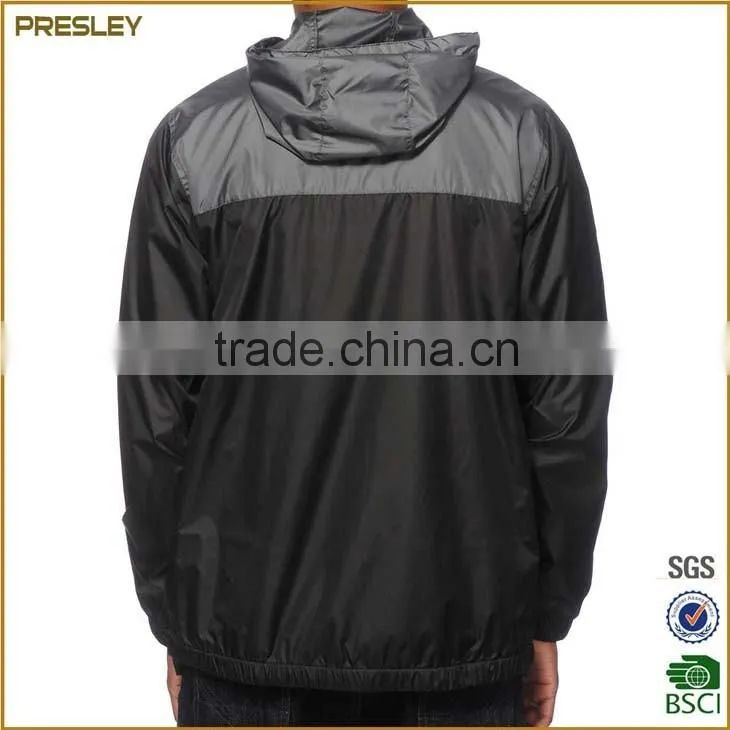 custom waterproof nylon polyester windbreaker jacket with your own logo label for promotion