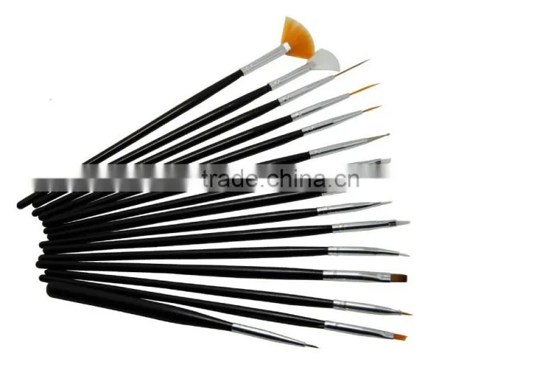 3 Colors Nail Art 15 Pcs Gel Design Pen Painting Brush Set Draw Flowers Dot Tips