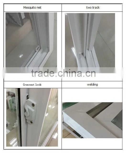 America profile PVC double hung window, vertical sliding window