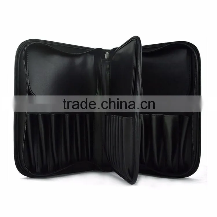 Luxury PU travel make up brush bag