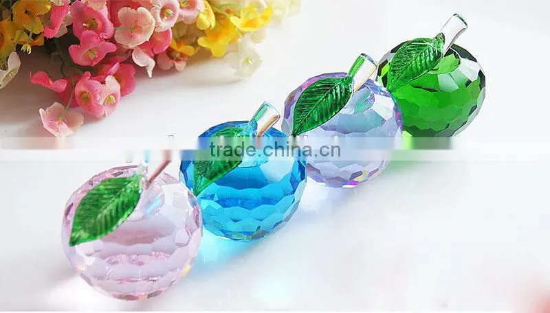 2014 new arrival X'mas gift apple crystal decoration for X'mas gift ,wedding,exhibiton