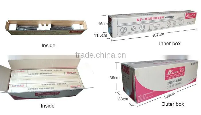 Factory price manufacture slim ABS home theatre system soundbar with fm radio
