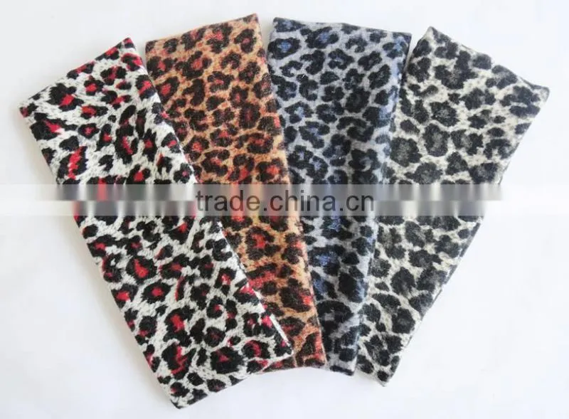 leopard wool sports stretchy headbands hair band