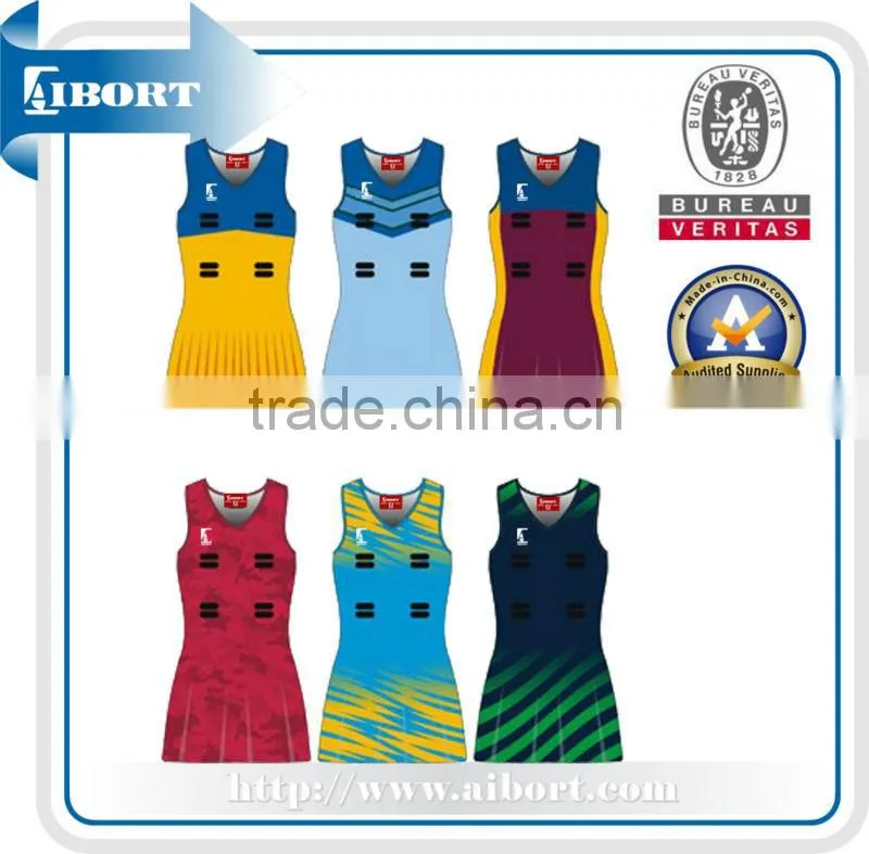 SUBNT-572 girls team sublimated netball uniforms 2013