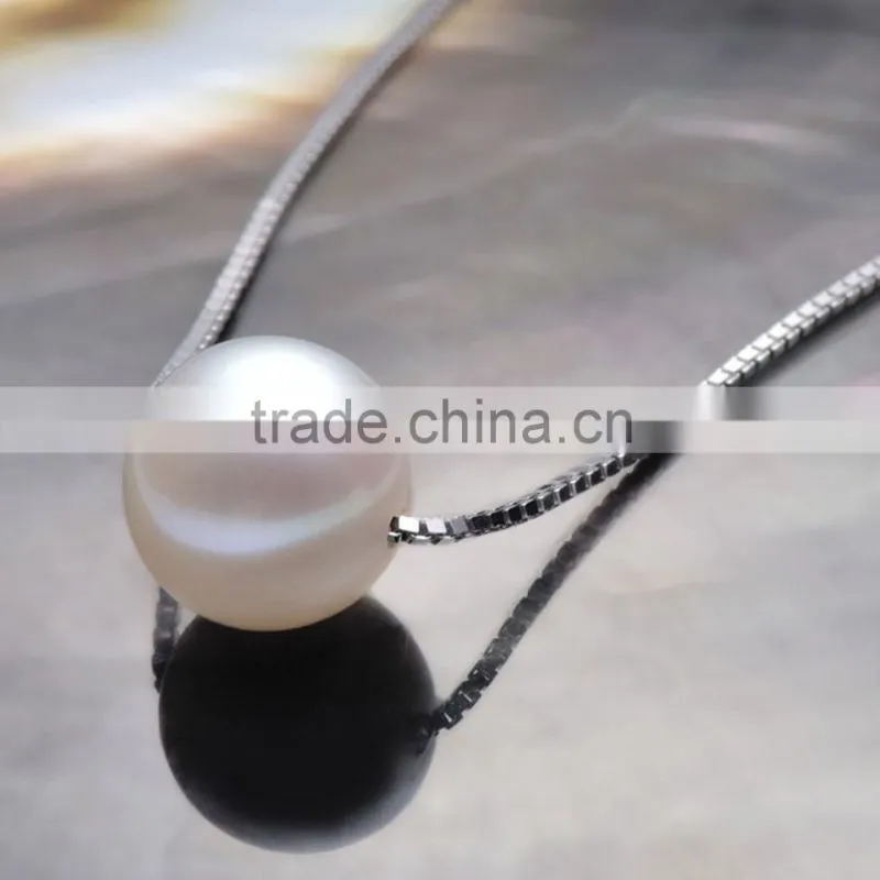 natural real pearl pendant necklace silver s925 chain for wholesale