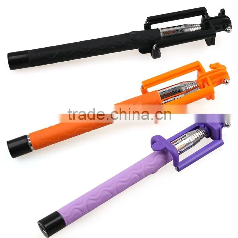 Factory price mini foldable bluetooth monopod selfie stick for smart mobile phone