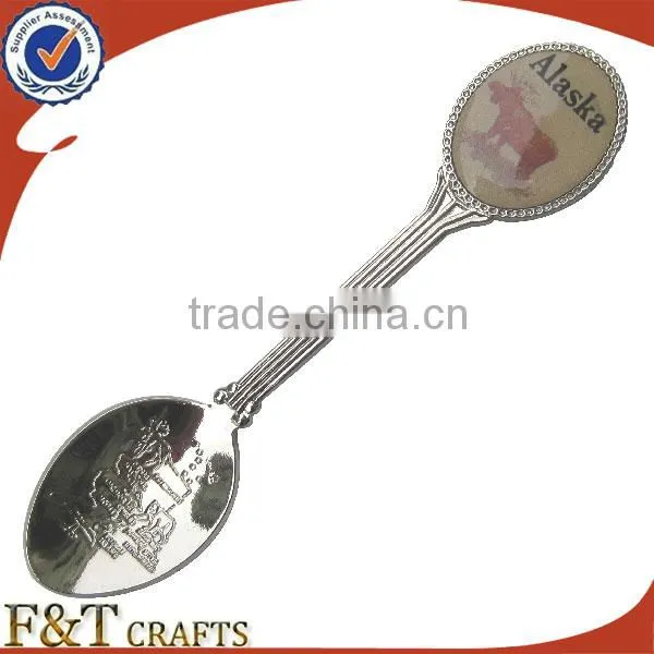 cusotm logo design silver personalized metal souvenir spoons