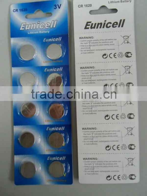 EUNICELL CR1620 LIR1620 BUTTON CELL BATTERY/3VOLT