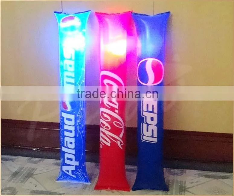 LED inflatable cheering sticks, plastic flashing thunder sticks