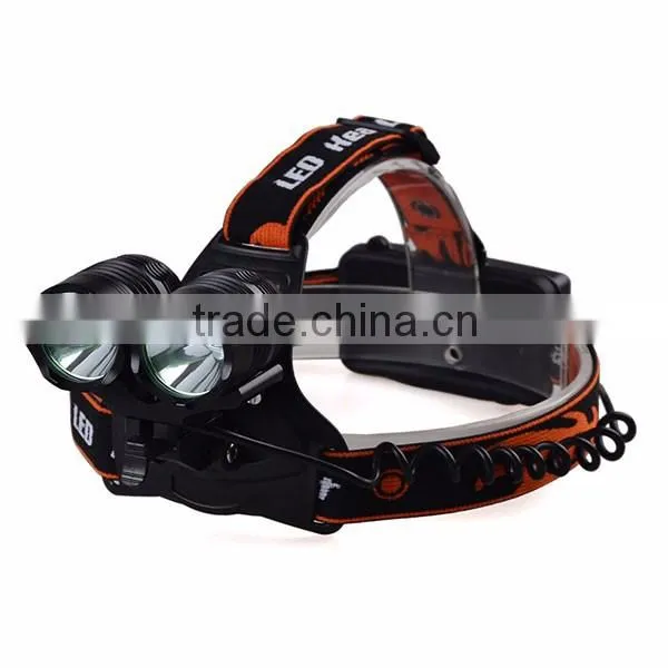 6000 Lumen Head Light Torch 2X XM-L T6 LED Rechargeable Headlamp