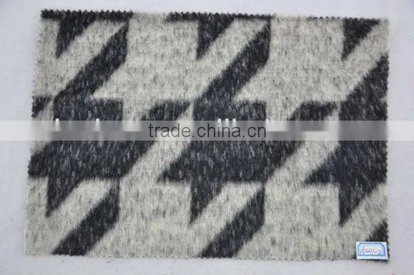 top quality wollen rabbit wool fabric for overcoat