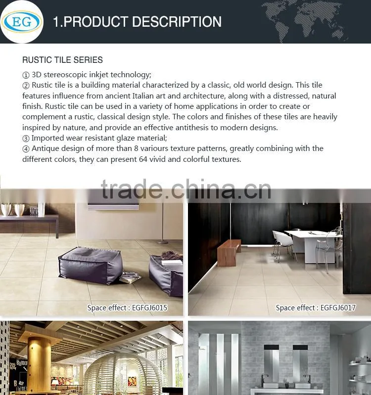24x24 Anti skidding special new design rustic porcelain floor and wall tile