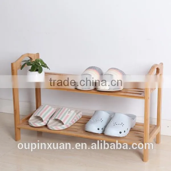 2tiers self-assembly DIY shoe racks,potable bamboo shoe organzier