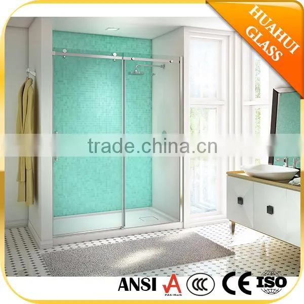 2 panels for alcove shower frameless sliding door