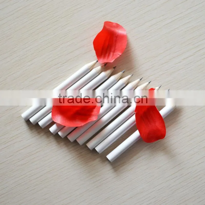 Promotion 3.5" round shape white body 2.0mm HB lead Golf pencil ( HB wooden pencil ) sharpened