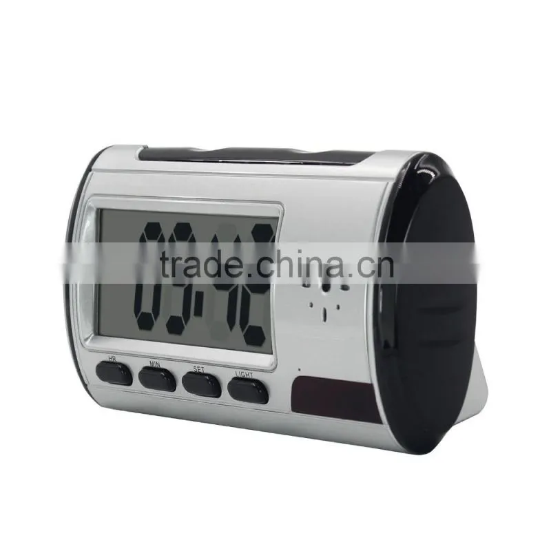 factory price wide angle 640*480 resolution clock with remote control mini spy nanny camera
